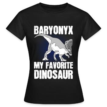 Prehistoric Dinosaur Dinosaurier - Women's T-Shirt - black - Front - AI Model Female 172 dark (172cm)