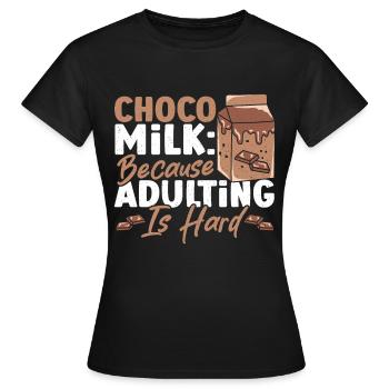 Boisson au cacao Chocolat en poudre Produits laitiers - T-shirt Femme - noir - Devant - AI Model Female 172 dark (172cm)
