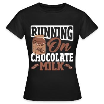 Double Choc Cacao Boisson Lait Chocolat Lait - T-shirt Femme - noir - Devant - AI Model Female 172 dark (172cm)