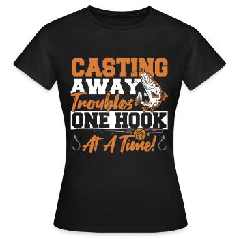 Fischer Kajak Fischen Shirt für Angler, die alles - Frauen T-Shirt - Schwarz - Vorne - AI Model Female 172 dark (172cm)