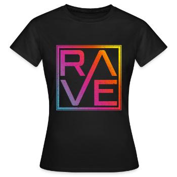 Raving, Rave, Techno, House, Edm Party - Frauen T-Shirt - Schwarz - Vorne - AI Model Female 172 dark (172cm)