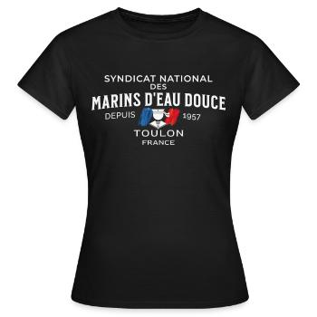 Syndicat national des marins d eau douce 1 - T-shirt Femme - noir - Devant - AI Model Female 172 dark (172cm)