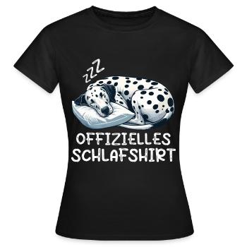 Offizielles Schlafshirt Dalmatiner Hund Hunde - Frauen T-Shirt - Schwarz - Vorne - AI Model Female 172 dark (172cm)