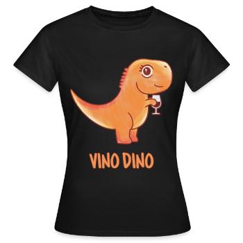 Vino Dino - Funny Vinosaur - Wine Dino - - Frauen T-Shirt - Schwarz - Vorne - AI Model Female 172 dark (172cm)