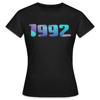 1992 Geburtstagsgeschenk Vintage 1992 Retro 1992 - Frauen T-Shirt - Schwarz - Vorne - AI Model Female 172 dark (172cm)