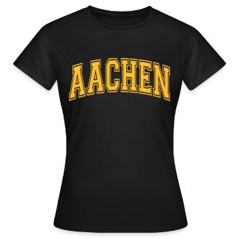 Aachen - Frauen T-Shirt - Schwarz - Vorne - AI Model Female 172 dark (172cm)