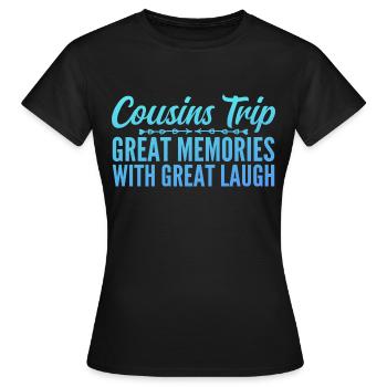Cousin Trip 2025 - T-shirt Femme - noir - Devant - AI Model Female 172 dark (172cm)