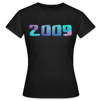 Geburtstagsgeschenk 2009 Jahrgang 2009 Retro 2009 - Frauen T-Shirt - Schwarz - Vorne - AI Model Female 172 dark (172cm)
