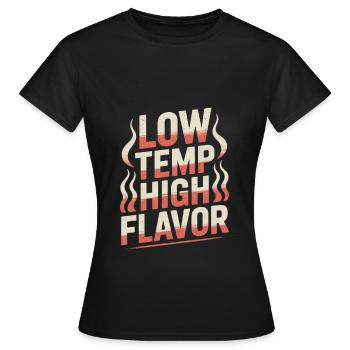 Fumage de la viande à basse température et grande saveur - T-shirt Femme - noir - Devant - AI Model Female 172 dark (172cm)