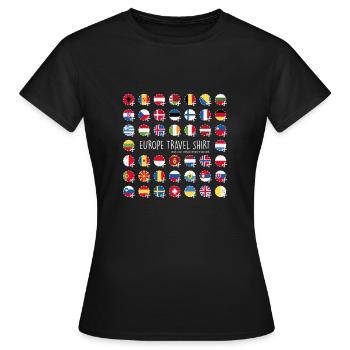 Europa Travel Shirt - Travel Europe - Frauen T-Shirt - Schwarz - Vorne - AI Model Female 172 dark (172cm)