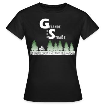 Gelände und Straße - Frauen T-Shirt - Schwarz - Vorne - AI Model Female 172 dark (172cm)
