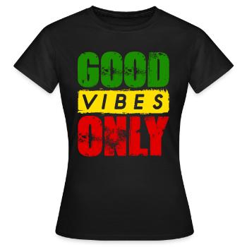 good vibes only reggae Rasta Dub - Women's T-Shirt - black - Front - AI Model Female 172 dark (172cm)