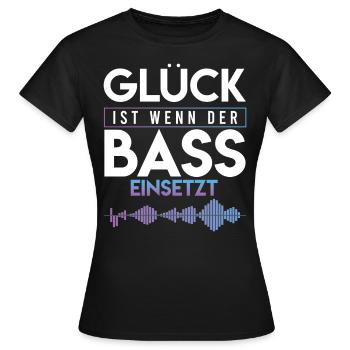 Glück ist wenn der Bass einsetzt Goa Techno Dubst - Frauen T-Shirt - Schwarz - Vorne - AI Model Female 172 dark (172cm)