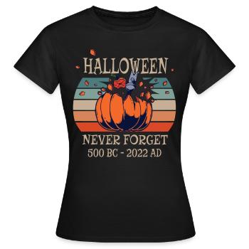 Halloween n’oubliez jamais le marteau de citrouille rétro - T-shirt Femme - noir - Devant - AI Model Female 172 dark (172cm)