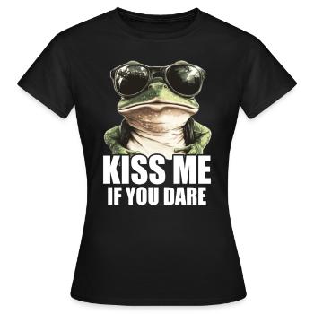 Grenouille Embrasse-moi - T-shirt Femme - noir - Devant - AI Model Female 172 dark (172cm)
