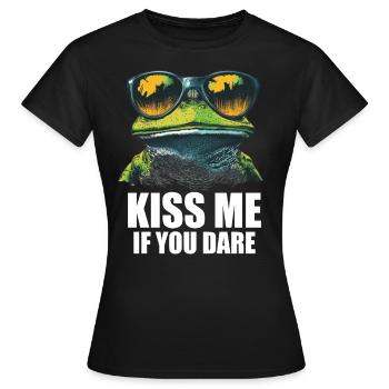 Grenouille Embrasse-moi - T-shirt Femme - noir - Devant - AI Model Female 172 dark (172cm)