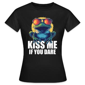 Grenouille Embrasse-moi - T-shirt Femme - noir - Devant - AI Model Female 172 dark (172cm)