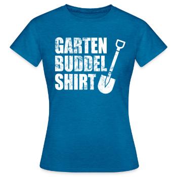 Garden Digging Shirt - Women's T-Shirt - antique blue sapphire heather - Front - AI Model Female 172 dark (172cm)