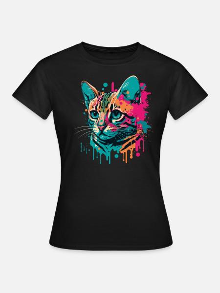 Coole Katze - Frauen T-Shirt - Schwarz