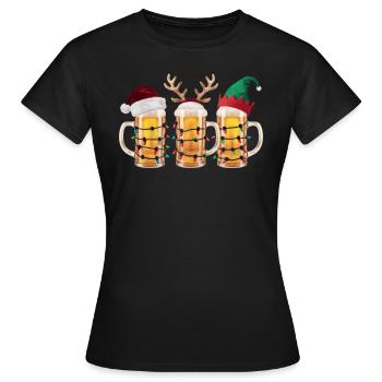 Weihnachten Bier - Frauen T-Shirt - Schwarz - Vorne - AI Model Female 172 dark (172cm)