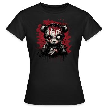 Ours en peluche effrayant mignon - T-shirt Femme - noir - Devant - AI Model Female 172 dark (172cm)