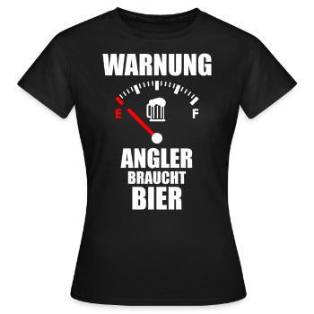 ANGLER Dire bière - T-shirt Femme - noir - Devant - AI Model Female 172 dark (172cm)