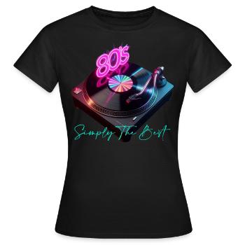 Années 80 - T-shirt Femme - noir - Devant - AI Model Female 172 dark (172cm)