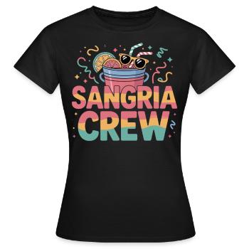 Sangria Crew Malle Fête de groupe Majorque 2025 - T-shirt Femme - noir - Devant - AI Model Female 172 dark (172cm)