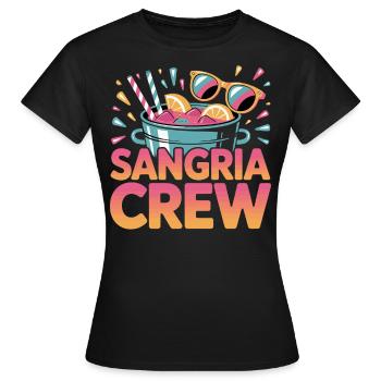 Espagne Sangria Crew Mallorca Party Malle 2025 - T-shirt Femme - noir - Devant - AI Model Female 172 dark (172cm)