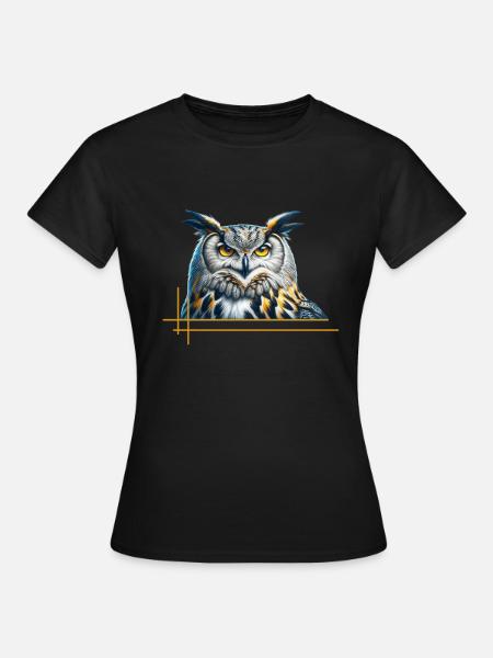 Beeindruckender Uhu - Frauen T-Shirt - Schwarz