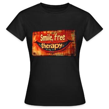 Smile free therapy - Women's T-Shirt - black - Front - AI Model Female 172 dark (172cm)