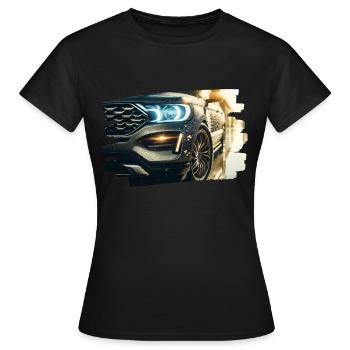 Modern luxury car in the rain reflection - Women's T-Shirt - black - Front - AI Model Female 172 dark (172cm)