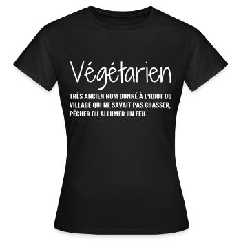 Definition: Vegetarisch, Humor - Frauen T-Shirt - Schwarz - Vorne - AI Model Female 172 dark (172cm)