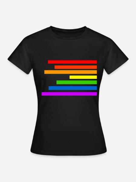 Regenbogen - Frauen T-Shirt - Schwarz