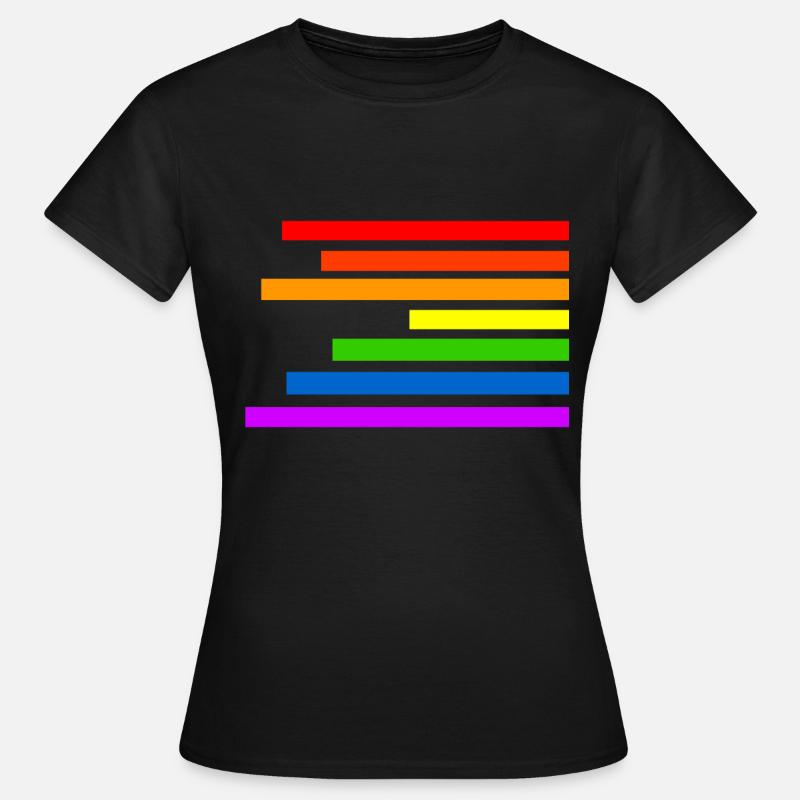 Regenbogen - Frauen T-Shirt - Schwarz