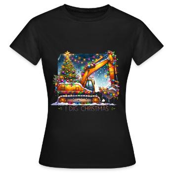 Bagger Bagger Weihnachten Bulldozer Weihnachtsgeschenk - Frauen T-Shirt - Schwarz - Vorne - AI Model Female 172 dark (172cm)