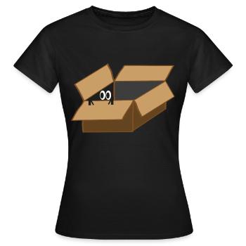 Agent Eye dans le carton - T-shirt Femme - noir - Devant - AI Model Female 172 dark (172cm)