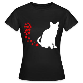 Katzen Liebe Mietzekatze Geschenkidee - Frauen T-Shirt - Schwarz - Vorne - AI Model Female 172 dark (172cm)