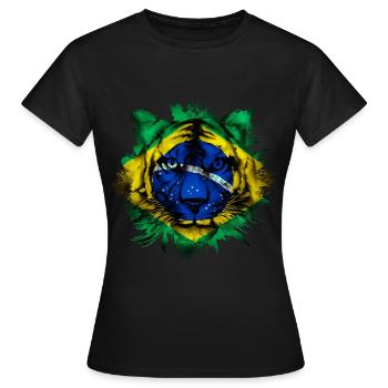 Brasilien - Frauen T-Shirt - Schwarz - Vorne - AI Model Female 172 dark (172cm)