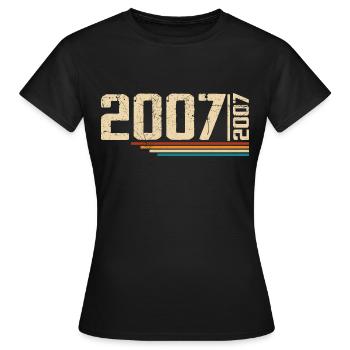 Jahrgang Jubiläum 2007 Geburtstagsfeier 2007 - Frauen T-Shirt - Schwarz - Vorne - AI Model Female 172 dark (172cm)