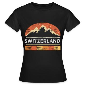 Schweiz Berge Urlaub Heimatland - Frauen T-Shirt - Schwarz - Vorne - AI Model Female 172 dark (172cm)