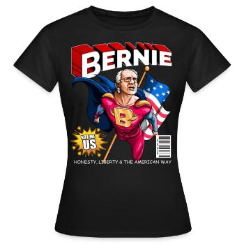 Super Bernie Sanders Superheld Bern 2020 Wahl - Frauen T-Shirt - Schwarz - Vorne - AI Model Female 172 dark (172cm)