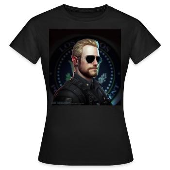 Chief of Department (LSPD) Huckelbarry - Frauen T-Shirt - Schwarz - Vorne - AI Model Female 172 dark (172cm)