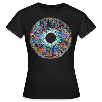 Iris oculaire coloré tous voyant la pupille de mandala - T-shirt Femme - noir - Devant - AI Model Female 172 dark (172cm)