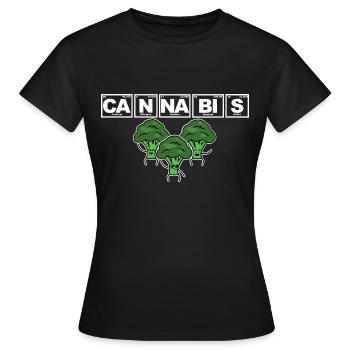Cannabis - Brokkoli, Chemie, Periodensystem - Frauen T-Shirt - Schwarz - Vorne - AI Model Female 172 dark (172cm)
