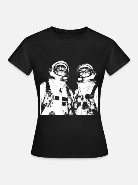 Space Cats - Frauen T-Shirt - Schwarz