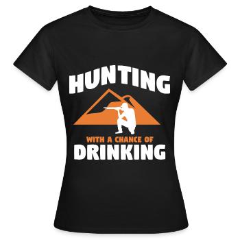 Chasse Chasse Chasseur Fusil Tir Chasse Chasse - T-shirt Femme - noir - Devant - AI Model Female 172 dark (172cm)