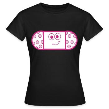 Pflaster - Frauen T-Shirt - Schwarz - Vorne - AI Model Female 172 dark (172cm)