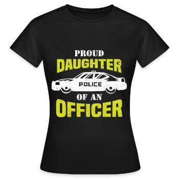 Policier De police Pouvoir d’État PoliceWoman - T-shirt Femme - noir - Devant - AI Model Female 172 dark (172cm)