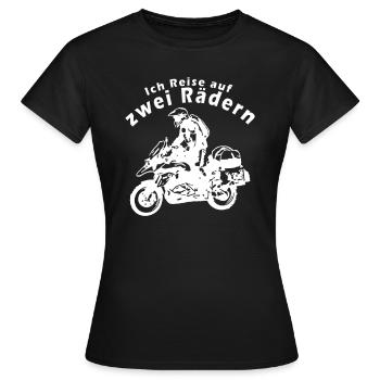 Je voyage sur deux roues - T-shirt Femme - noir - Devant - AI Model Female 172 dark (172cm)